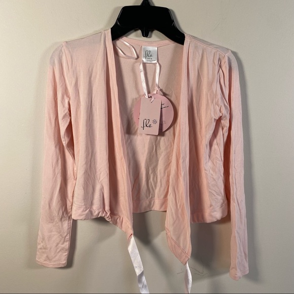 FLO DANCEWEAR Crossover Long Sleeves Wrap Top in pink size M - Picture 6 of 6
